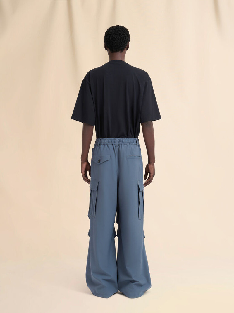 GRAY WOOL CARGO PANTS WITH MARNI SYMBOL 3