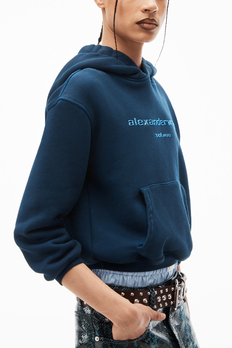 glitter logo hoodie in classic terry 3