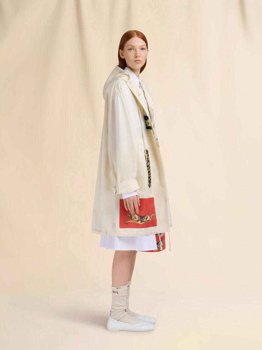 WHITE POPLIN A-LINE SKIRT - 5