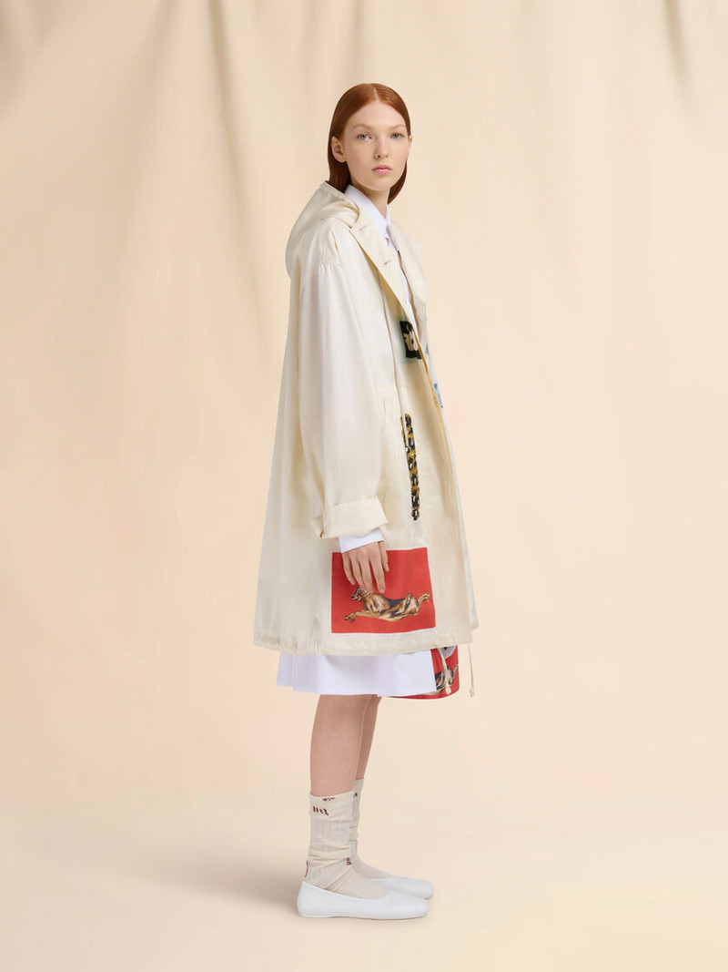 WHITE POPLIN A-LINE SKIRT 5