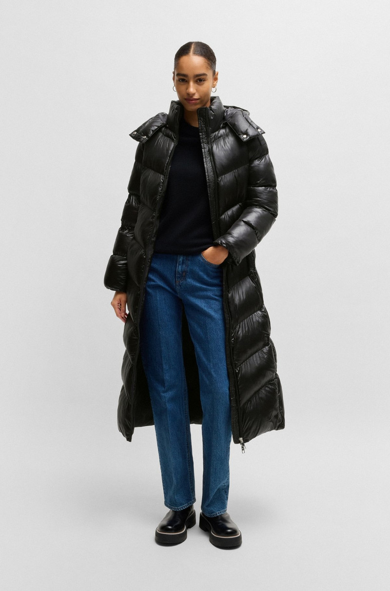 BOSS WATER-REPELLENT PUFFER JACKET WITH LOGO BELT outlook