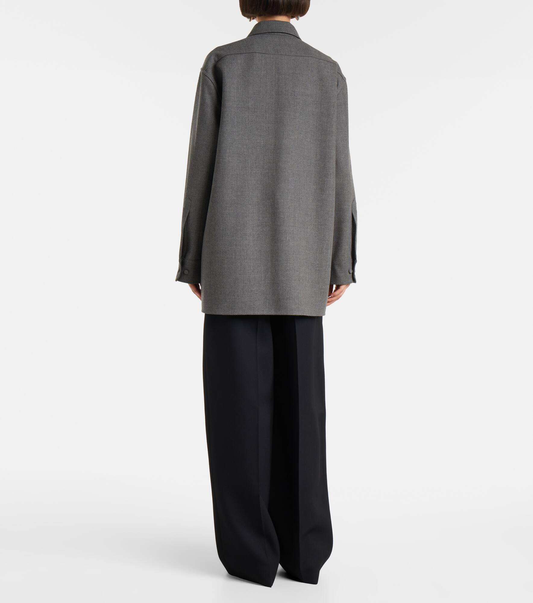 Beaded wool canvas shirt - 3