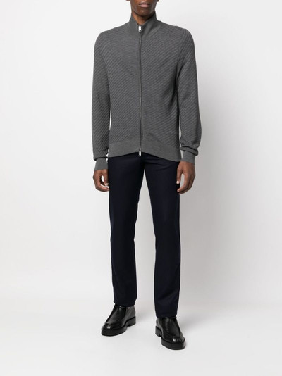 Brioni front-zip sweater outlook