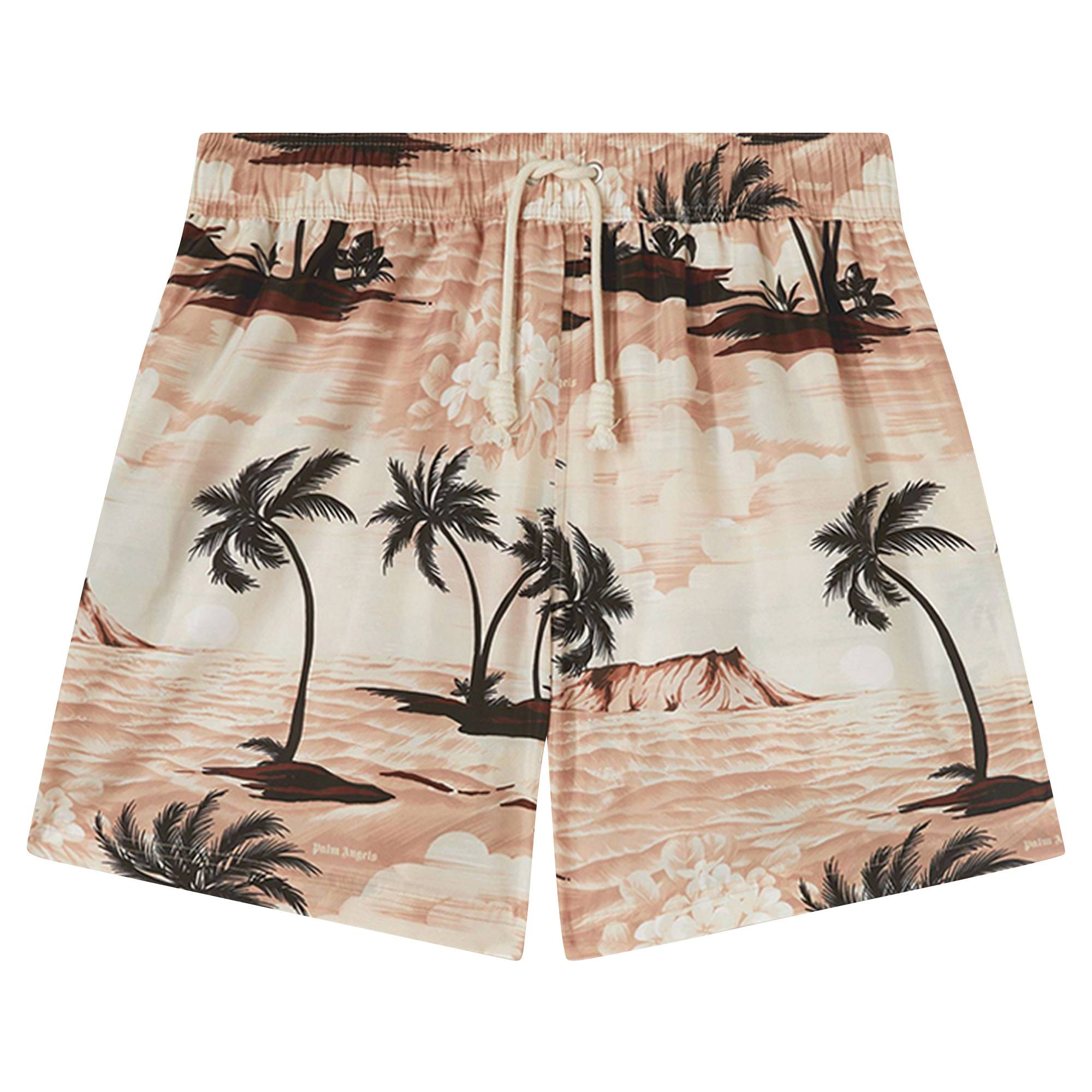 Palm Angels Hawaiian Dream Swimshorts 'Beige/Black' - 1