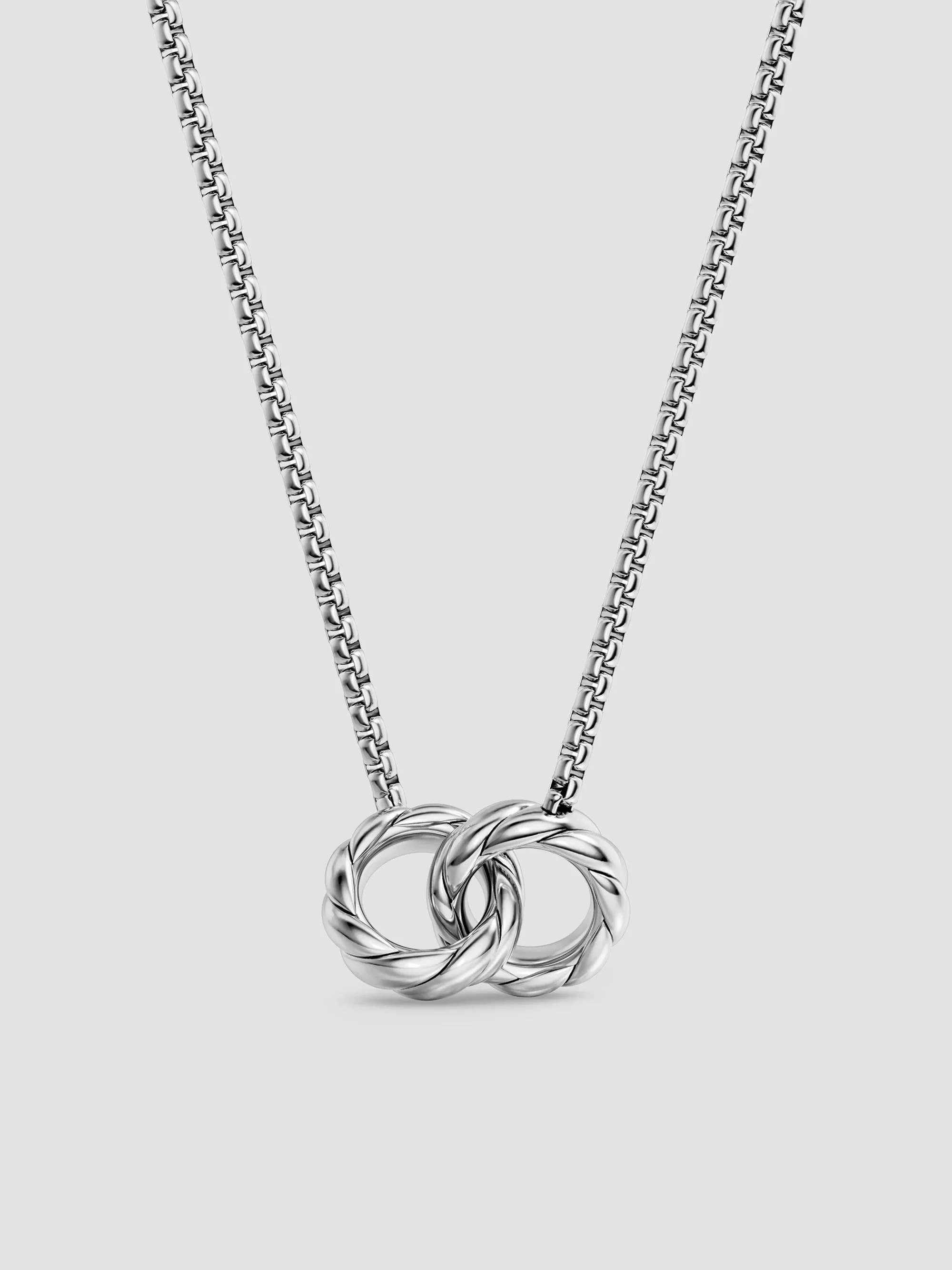 Women's Sculpted Cable Linked Necklace in Sterling Silver, 9.2MM - Silver - 1