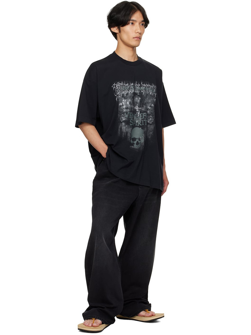 VETEMENTS Black Painted Anarchy Reworked Jeans outlook