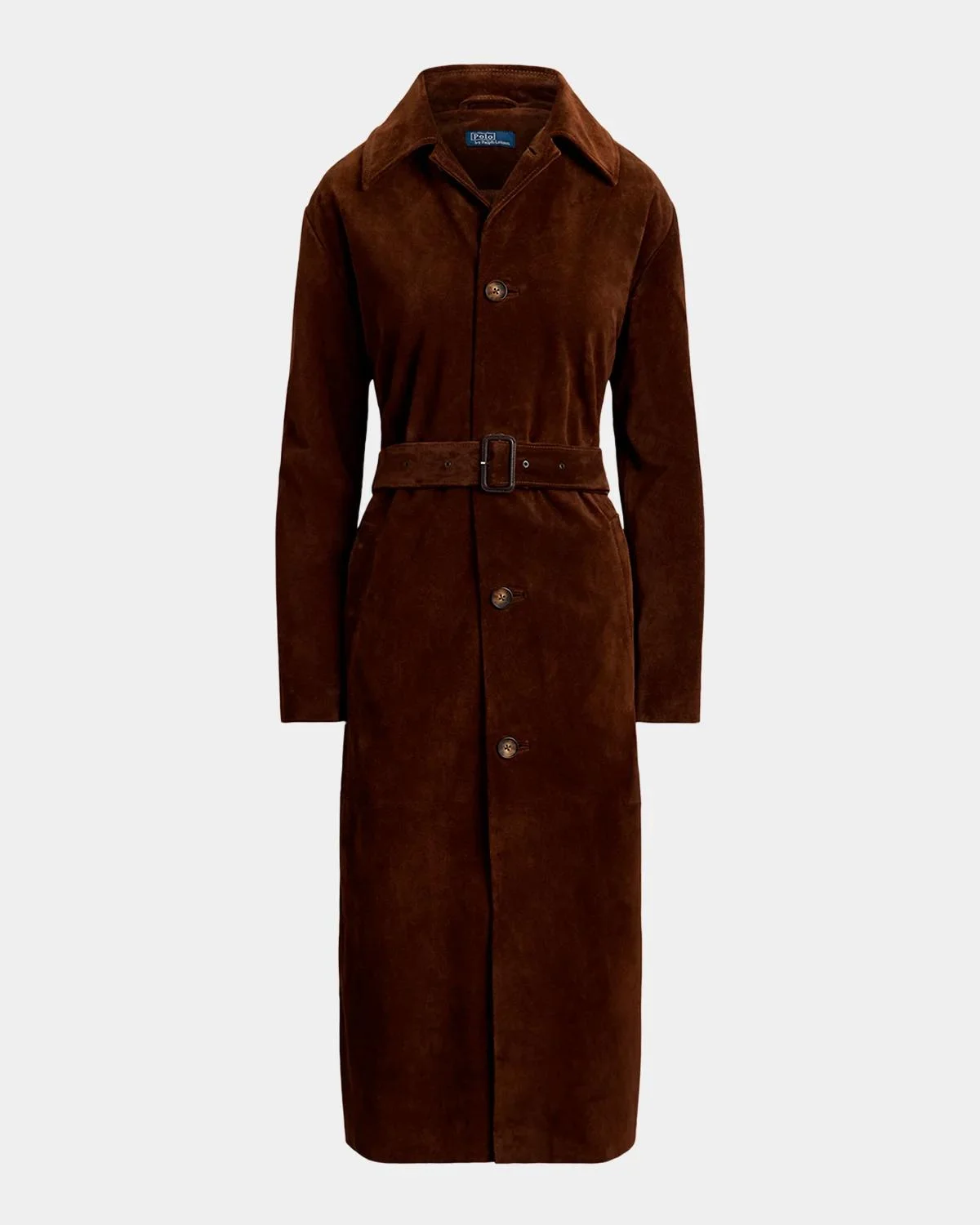 Suede Belted Car Coat - 1
