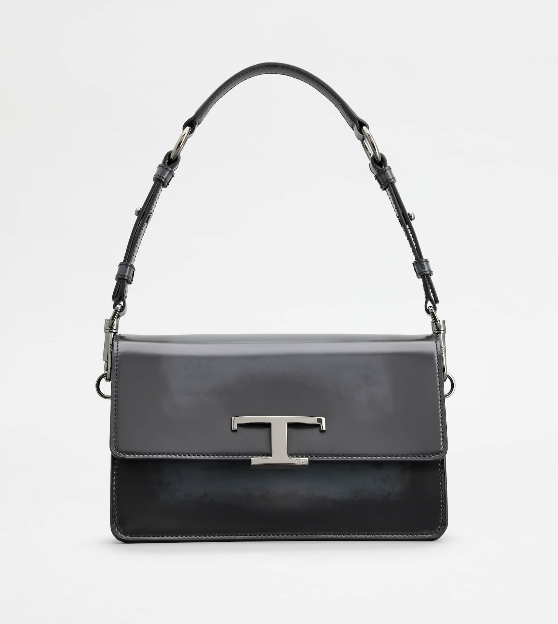 T TIMELESS SHOULDER BAG IN LEATHER MINI - GREY - 1