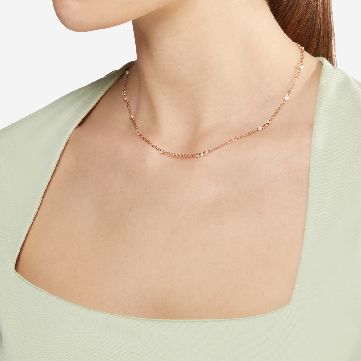Rose Gold & Silver Mini Granelli Necklace - 3
