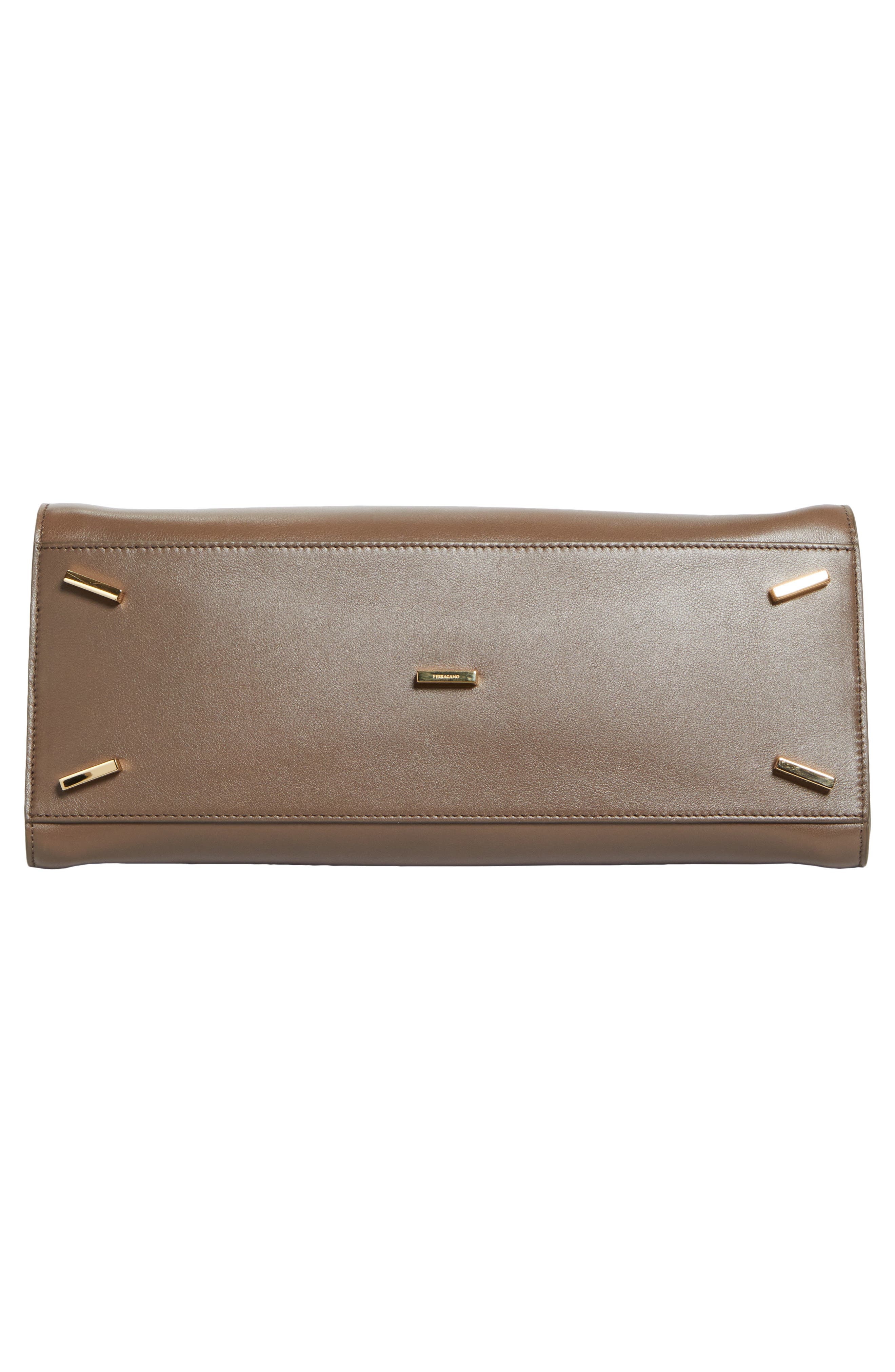 FERRAGAMO Small Hug Leather Top Handle Bag in Clay/Flame Red at Nordstrom - 6