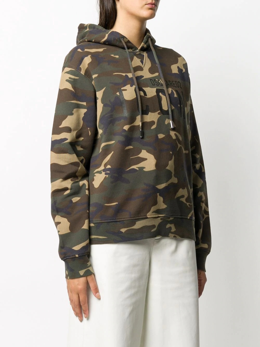 camouflage print hooded sweatshirt - 3