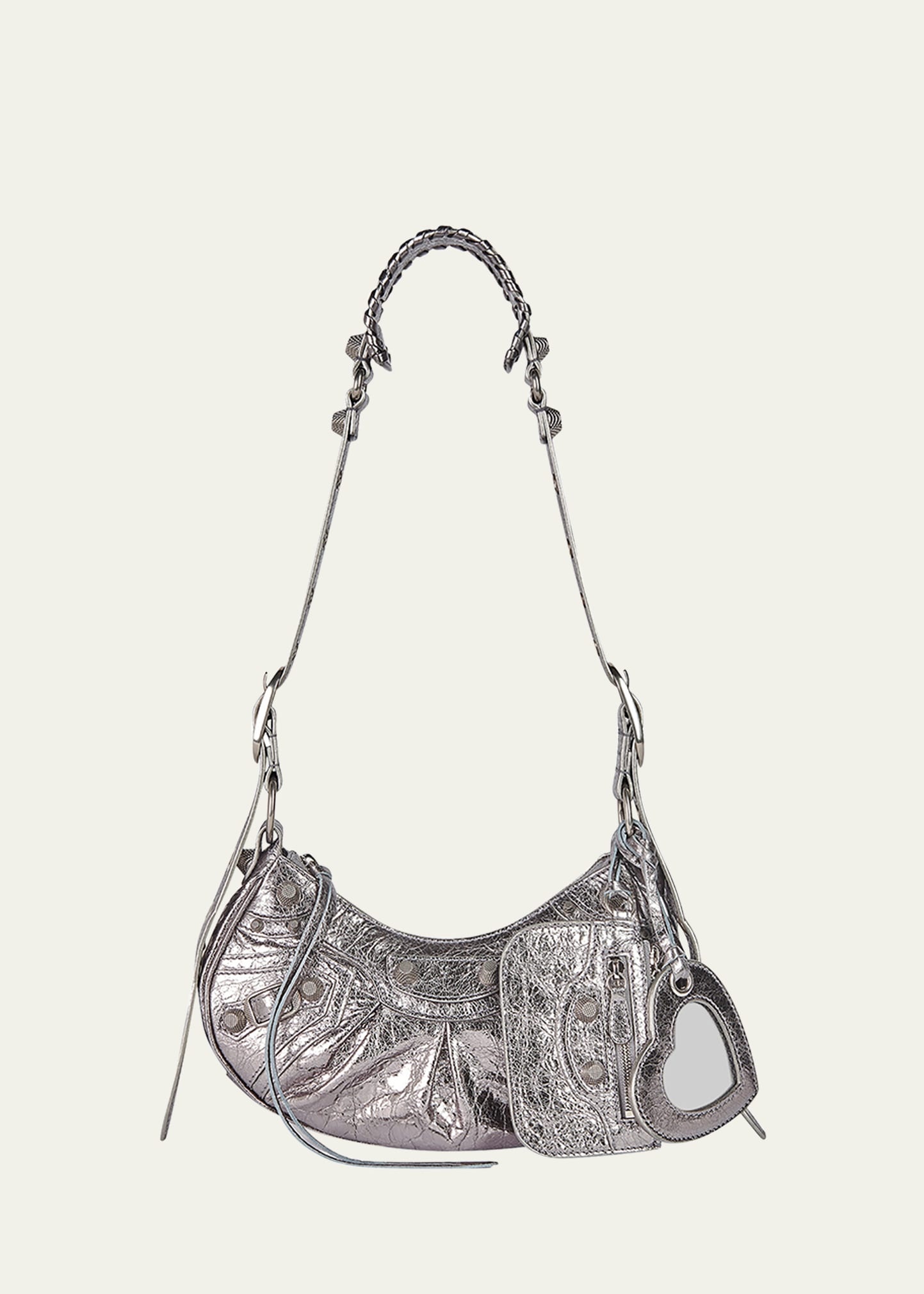 Cagole XS Metallic Stud Hobo Shoulder Bag - 1