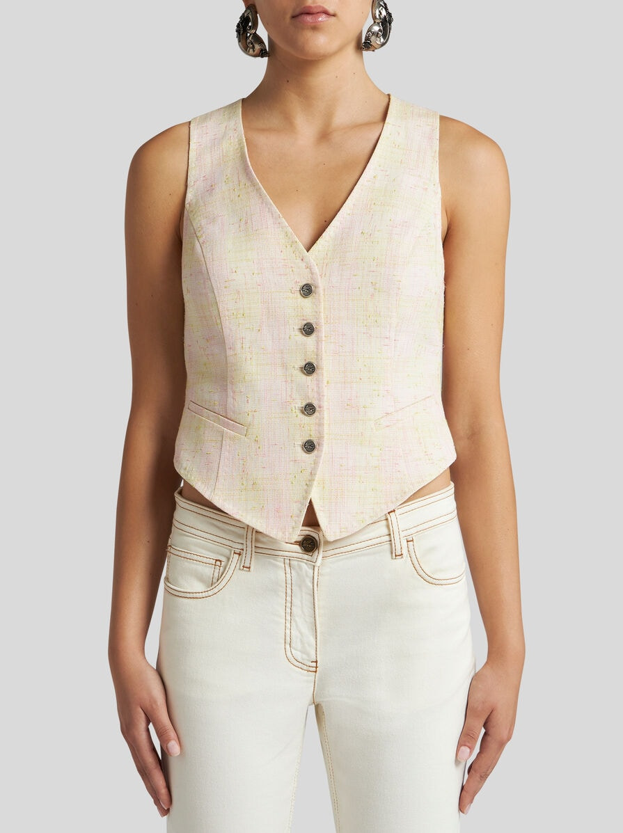 SLUB LINEN-BLEND WAISTCOAT - 2