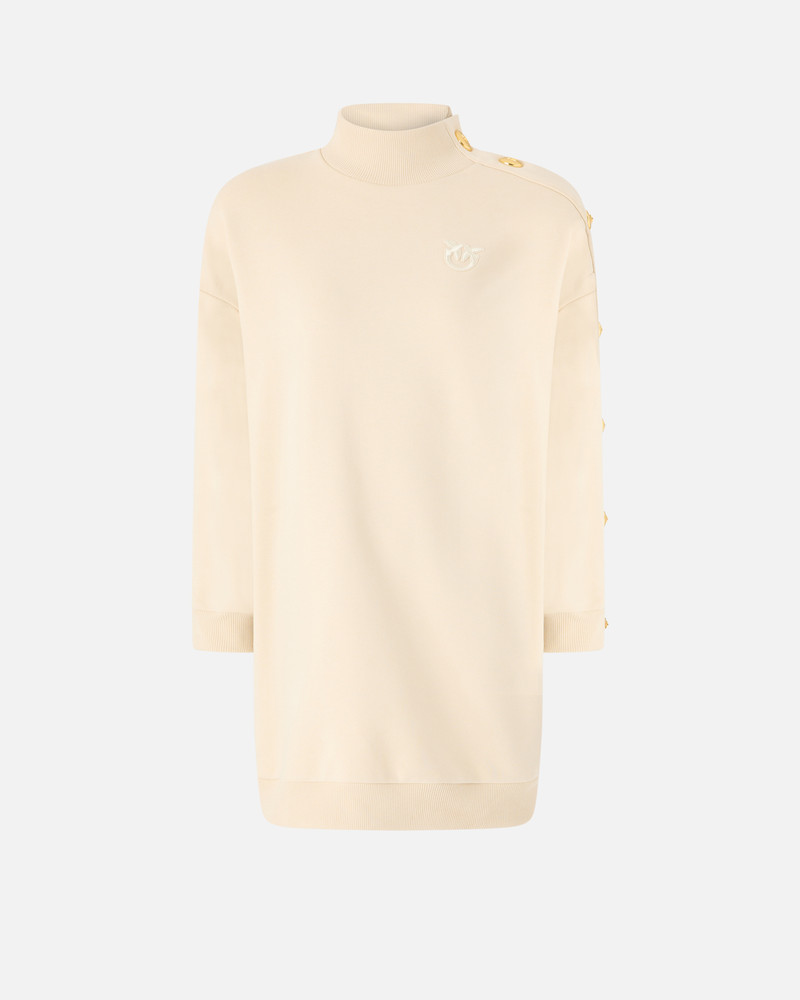BUTTONED FLEECE MAXI-SWEATER 1