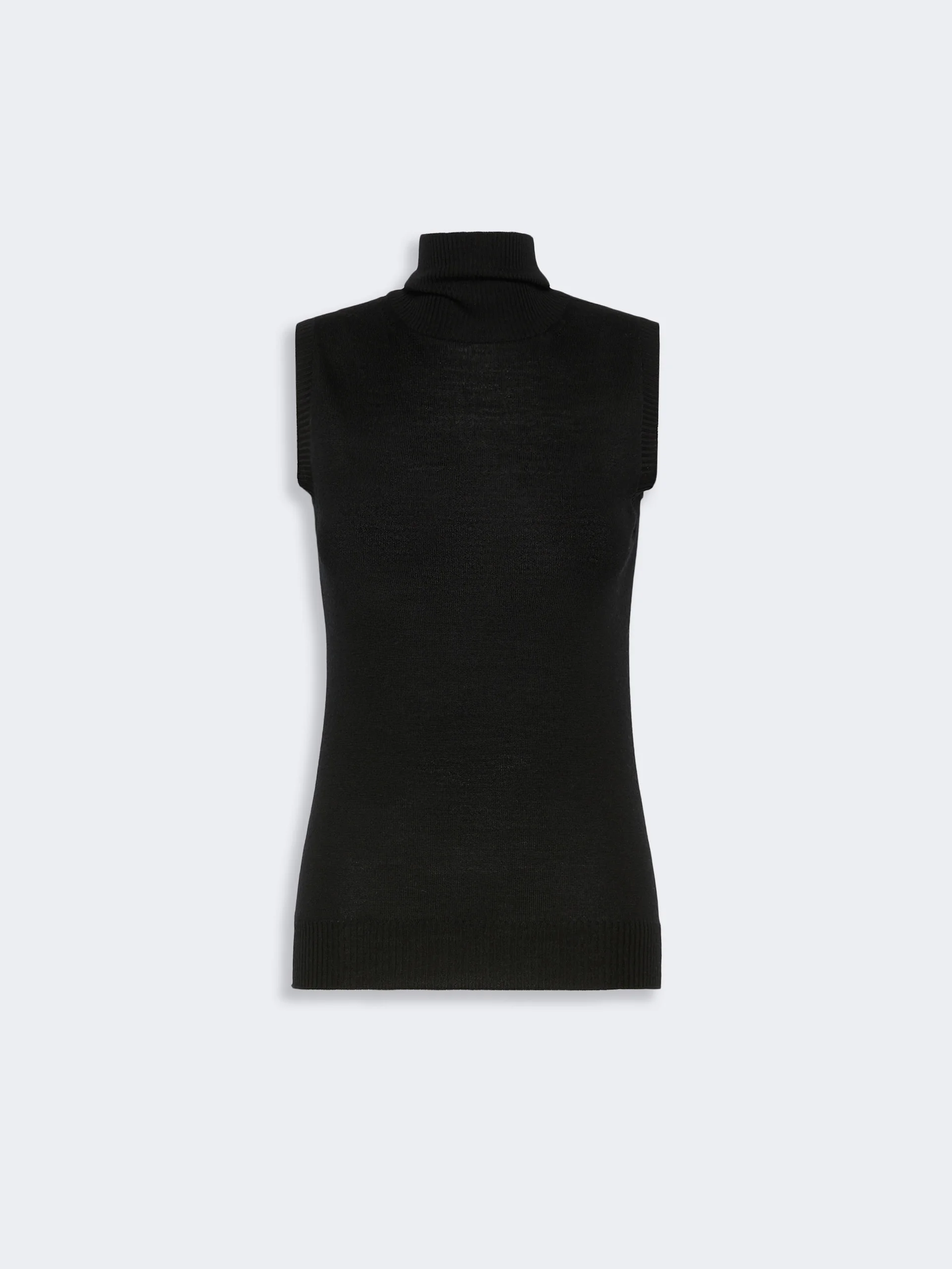 ESCHIMO Sleeveless pure wool sweater - BLACK - 1