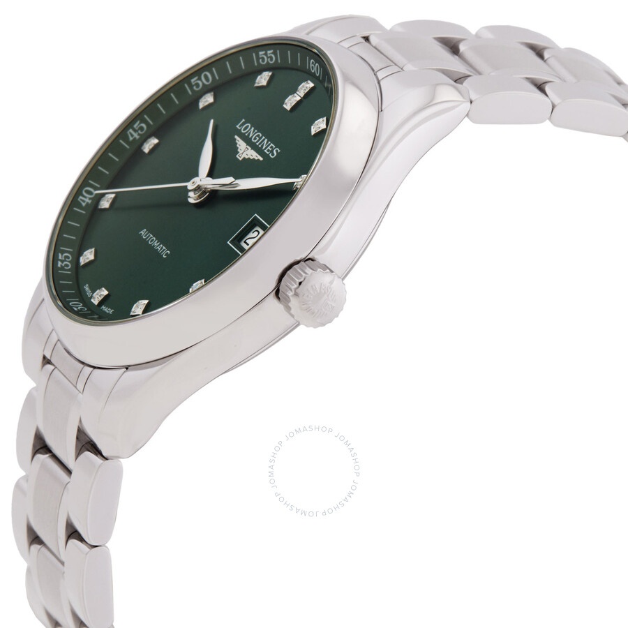 Longines Master Automatic Diamond Green Dial Ladies Watch L2.357.4.99.6 - 2
