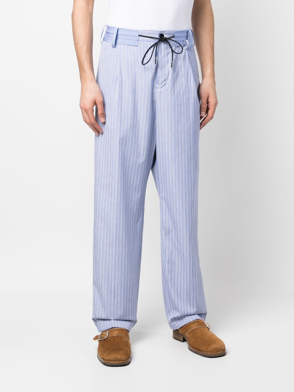 stripe-print straight trousers - 3