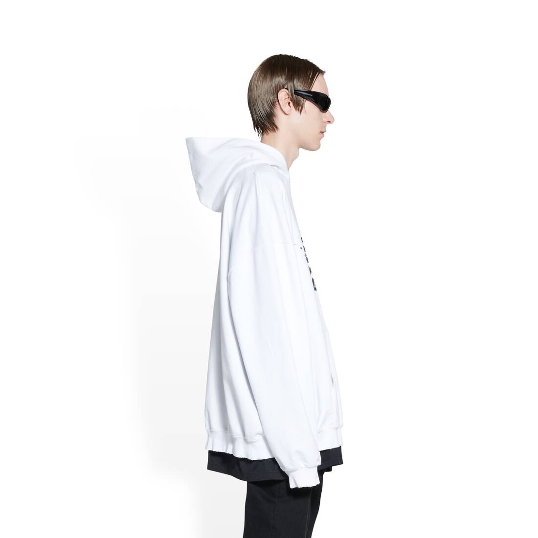 Hand Drawn Bb Icon Hoodie Large Fit in White - 3