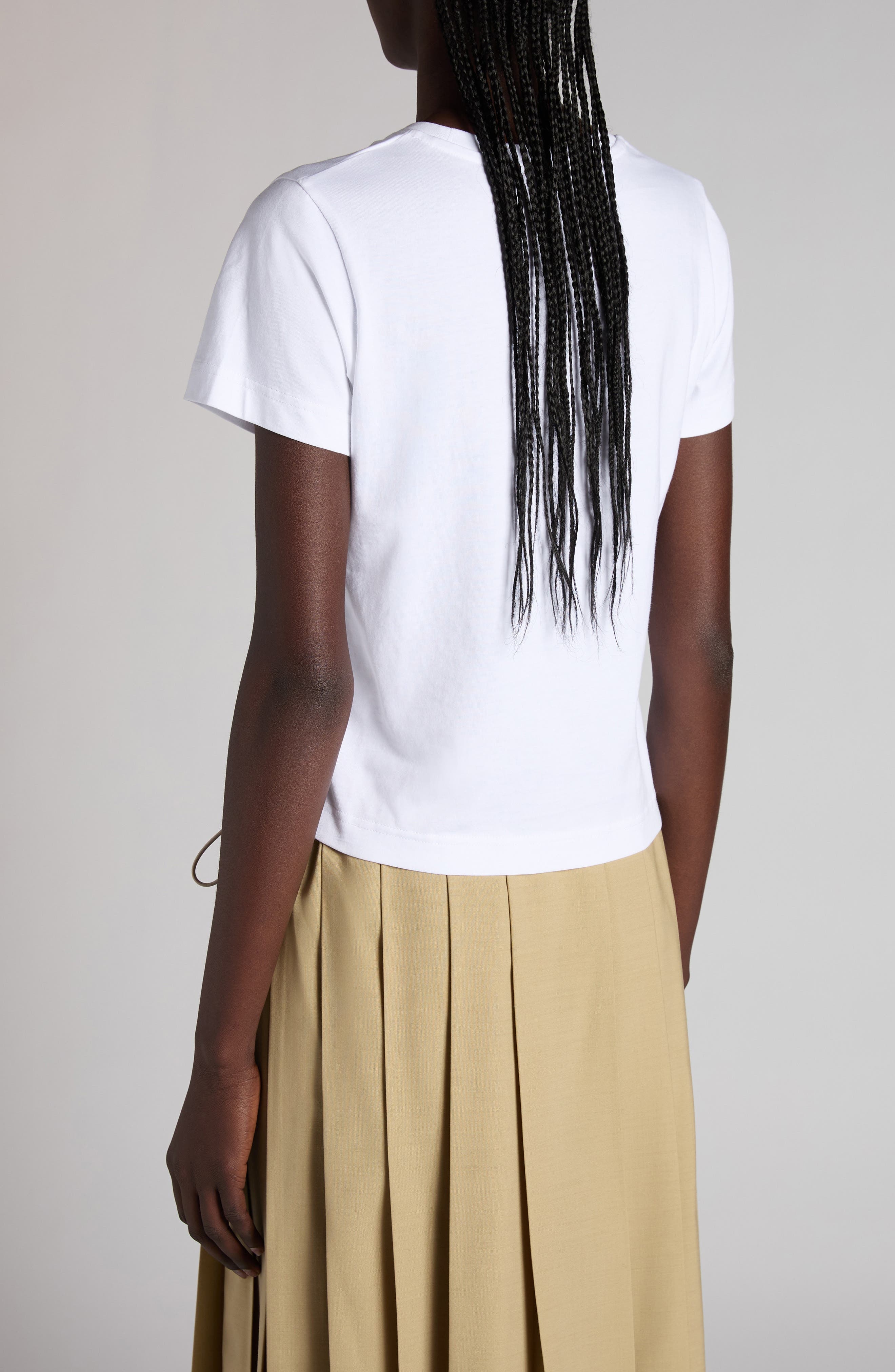 Moncler Logo Crop Cotton T-Shirt in Brilliant White at Nordstrom - 3