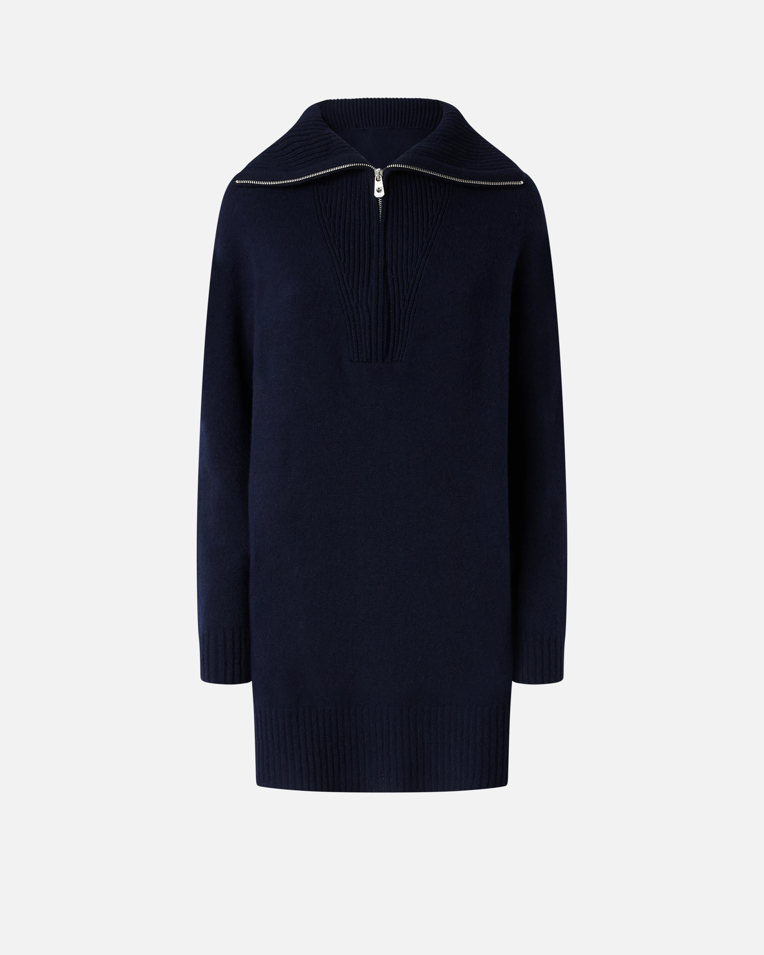 WOOL AND CASHMERE HIGH NECK MINI DRESS - 1
