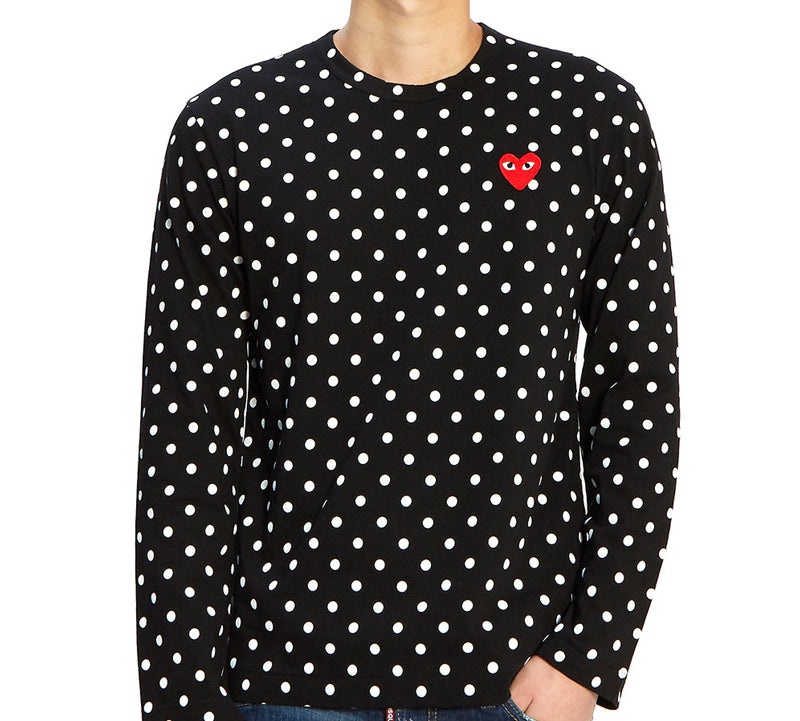 COMME des GARCONS PLAY Polka Dot Long Sleeves Tee 'Black White' AZ-T166-051-1 - 6