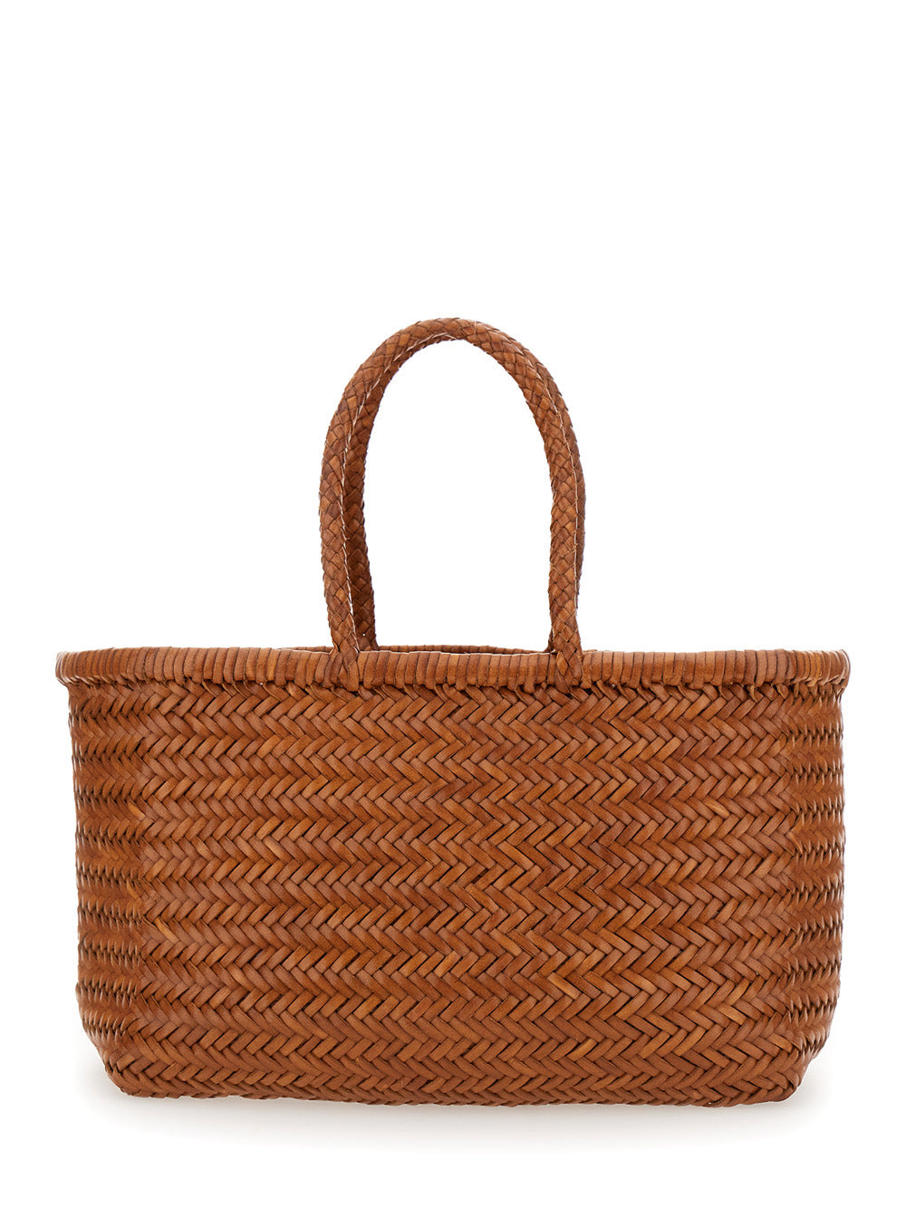 Dragon Diffusion Women 'Bamboo Triple Jump' Light Brown Tote Bag In Woven Leather Woman - 4