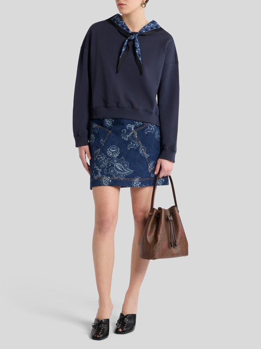JACQUARD DENIM MINI SKIRT - 4