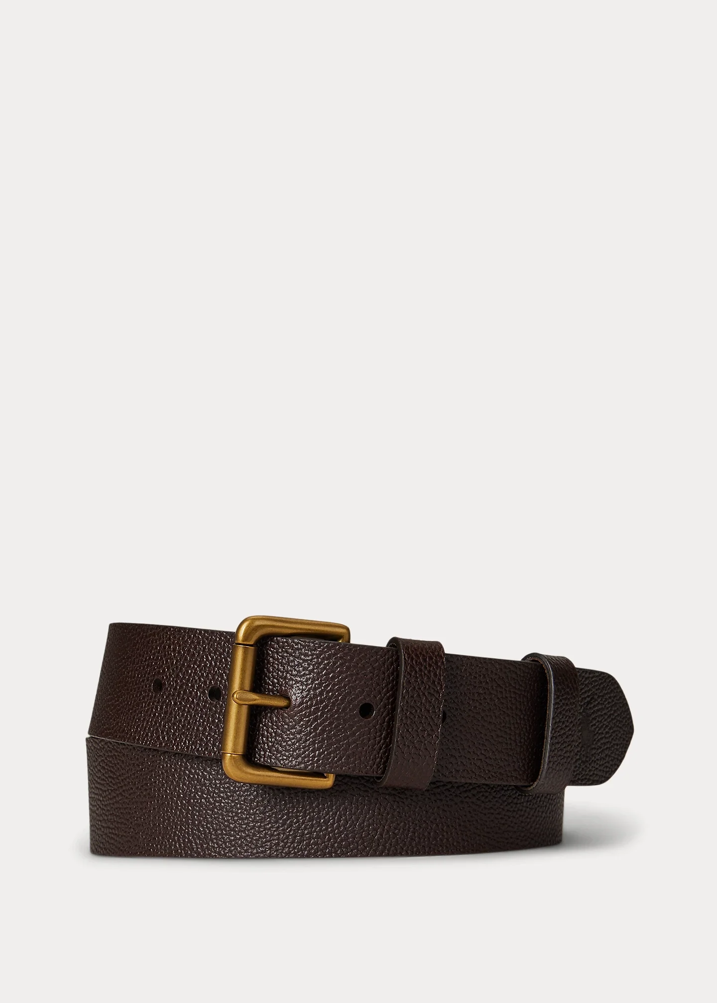 Pebbled Leather Roller-Buckle Belt - 1