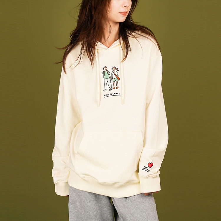 New Balance x Zero Per Zero Printing Casual Sports Round Neck Hoodie 'White' NCA47013-IV - 3
