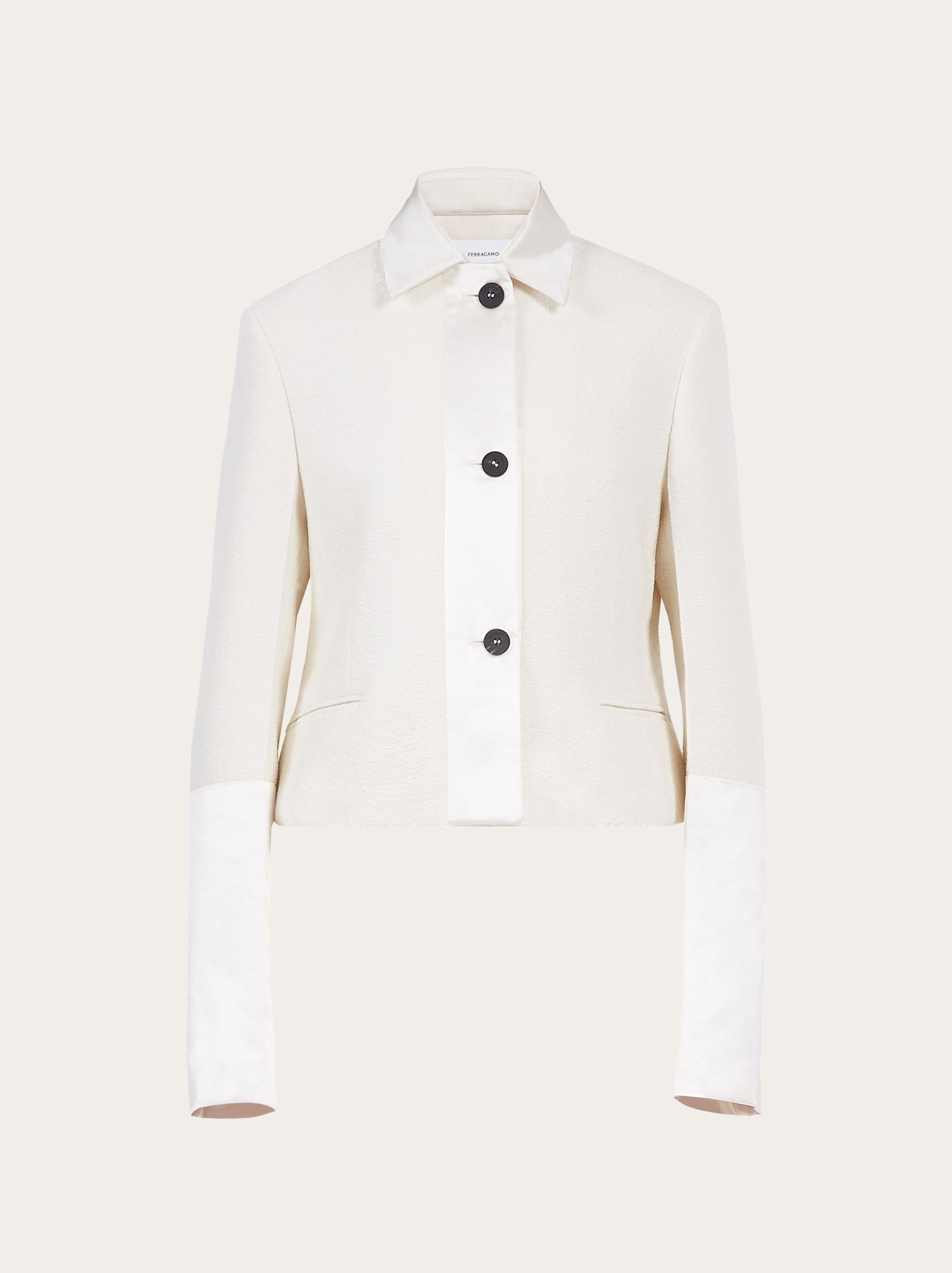 Short jacket with satin inserts - 1