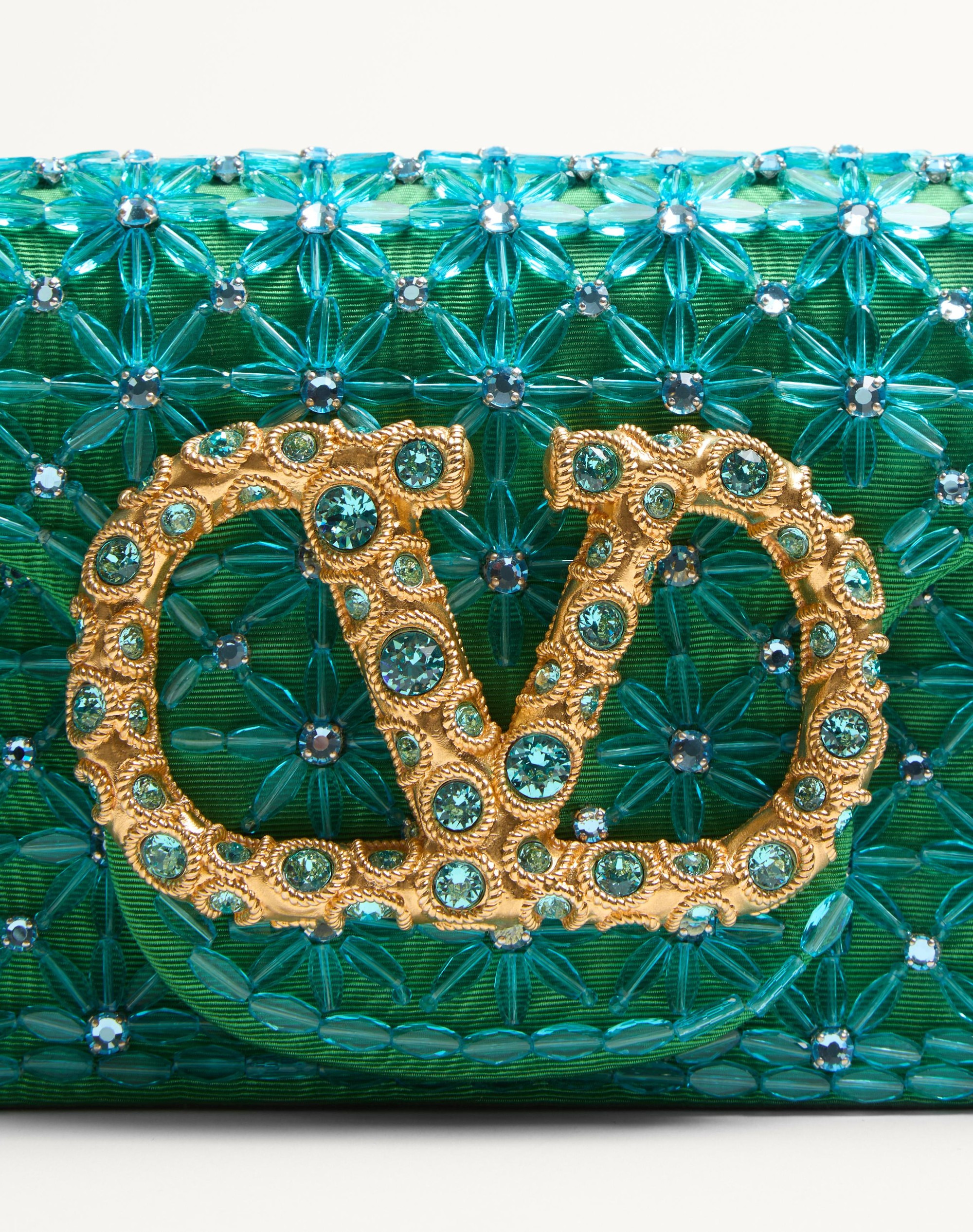 VALENTINO GARAVANI LOCÒ SMALL SHOULDER BAG EMBROIDERED WITH JEWEL LOGO - 8