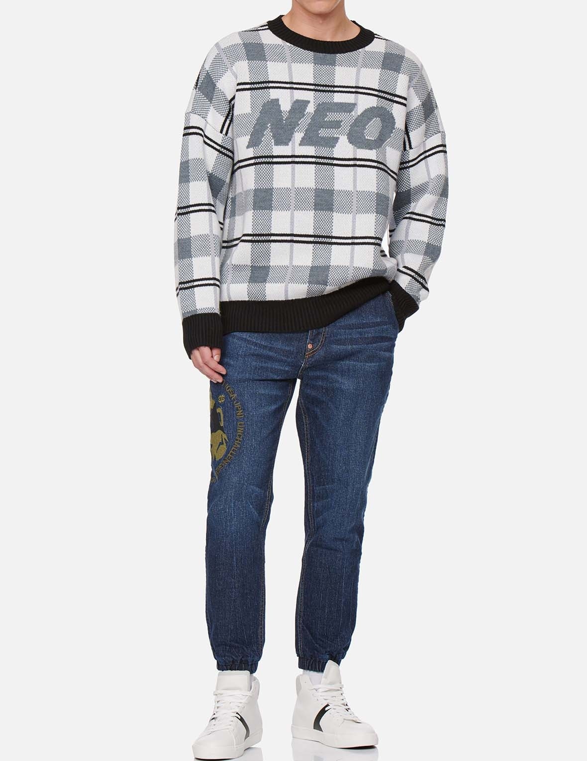 CHECKED KNITTED PULLOVER - 5