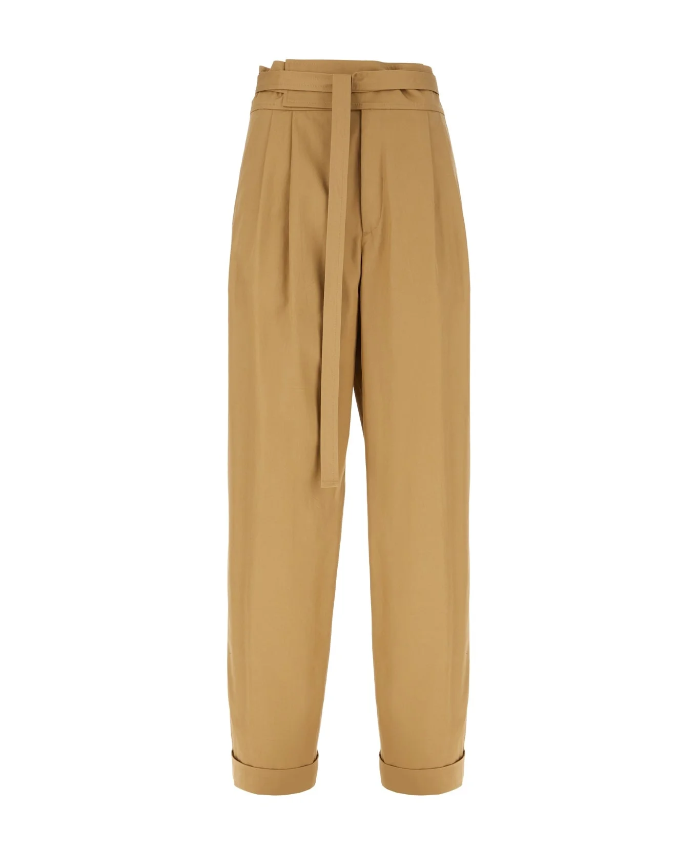 Beige Cotton Pants - 1