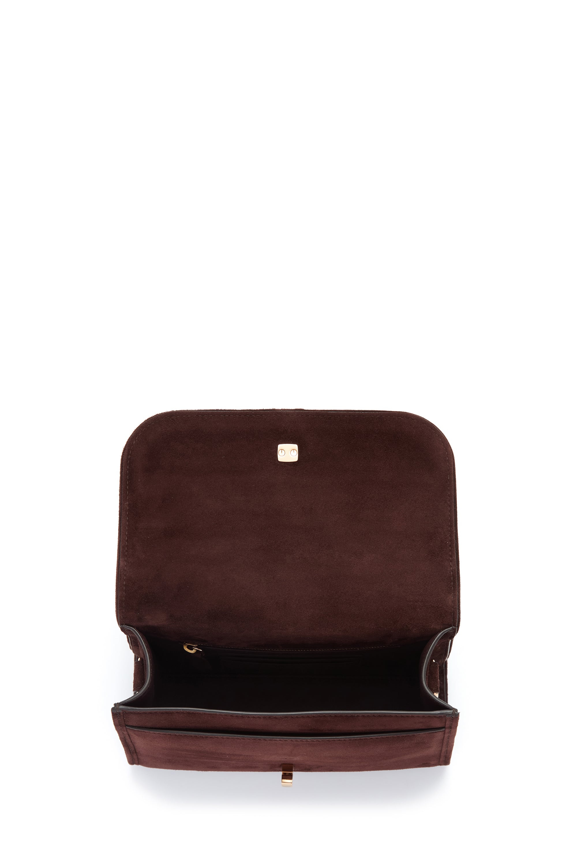 Small Leonora Flap Bag in Dark Brown Suede - 5