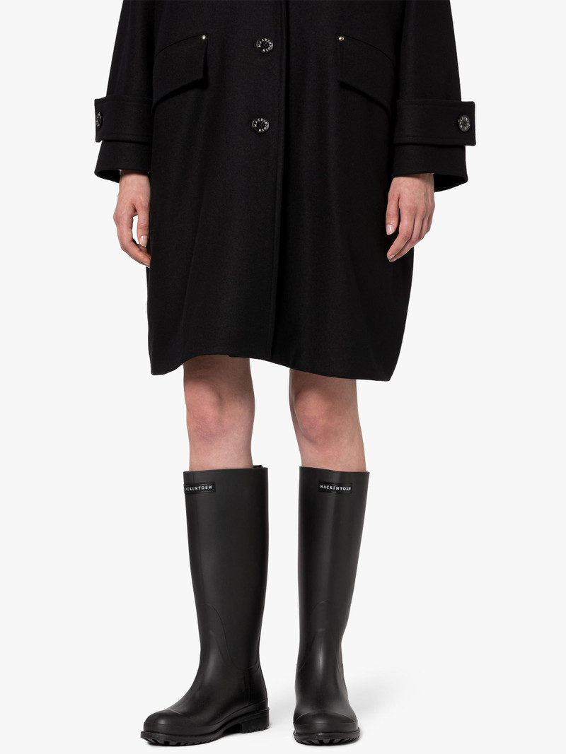 HUMBIE CHESTER BLACK WOOL OVERCOAT 6