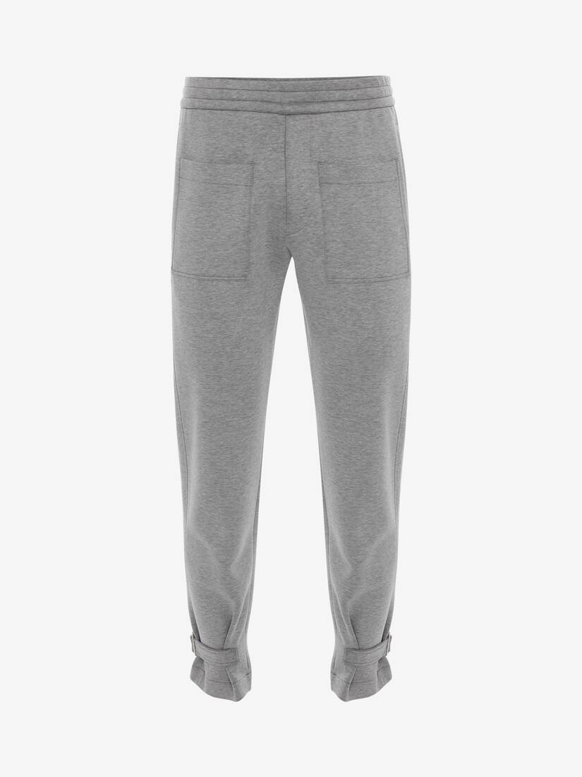 Men's Double Jersey Joggers in Pale Grey - 1