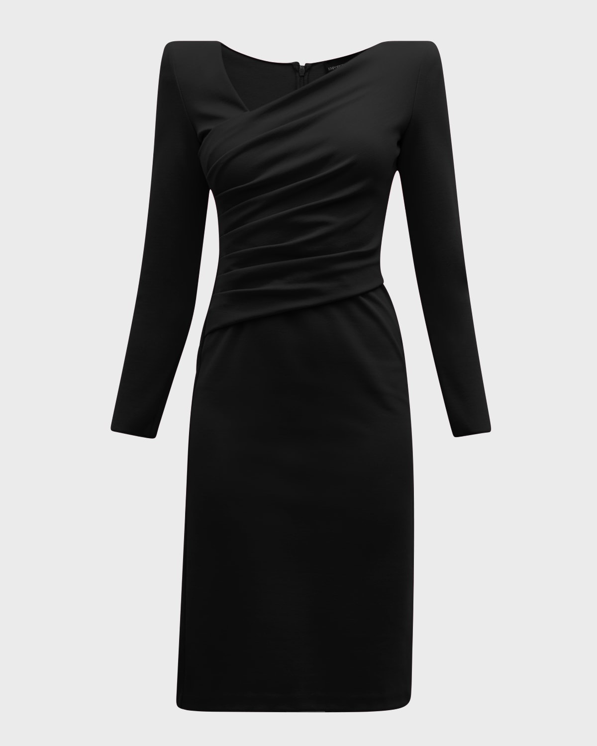 Crossover Ruched Jersey Dress - 1