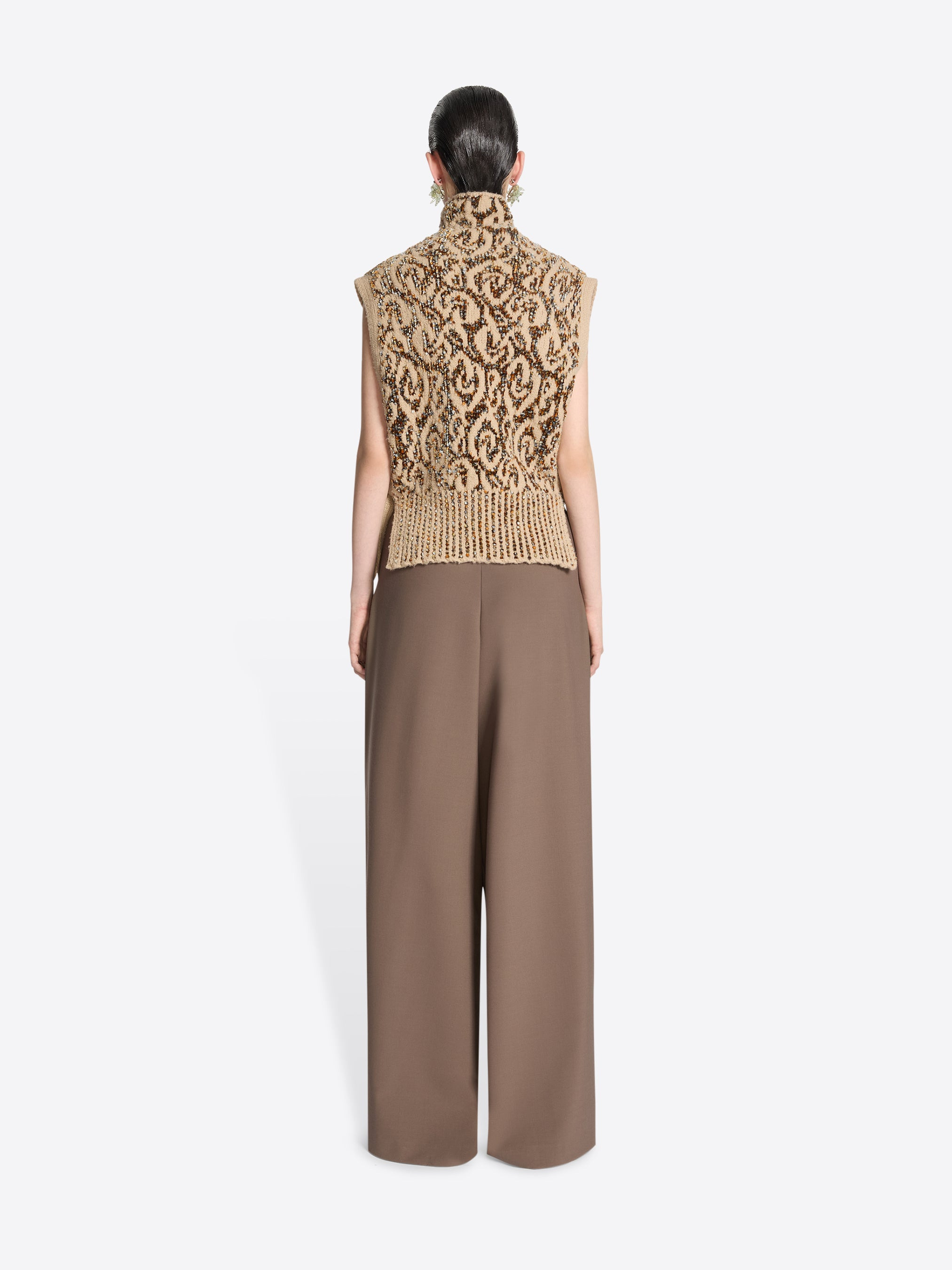 JACQUARD BIB SWEATER - 4