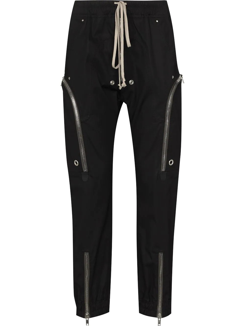 zip-detail tapered trousers - 1