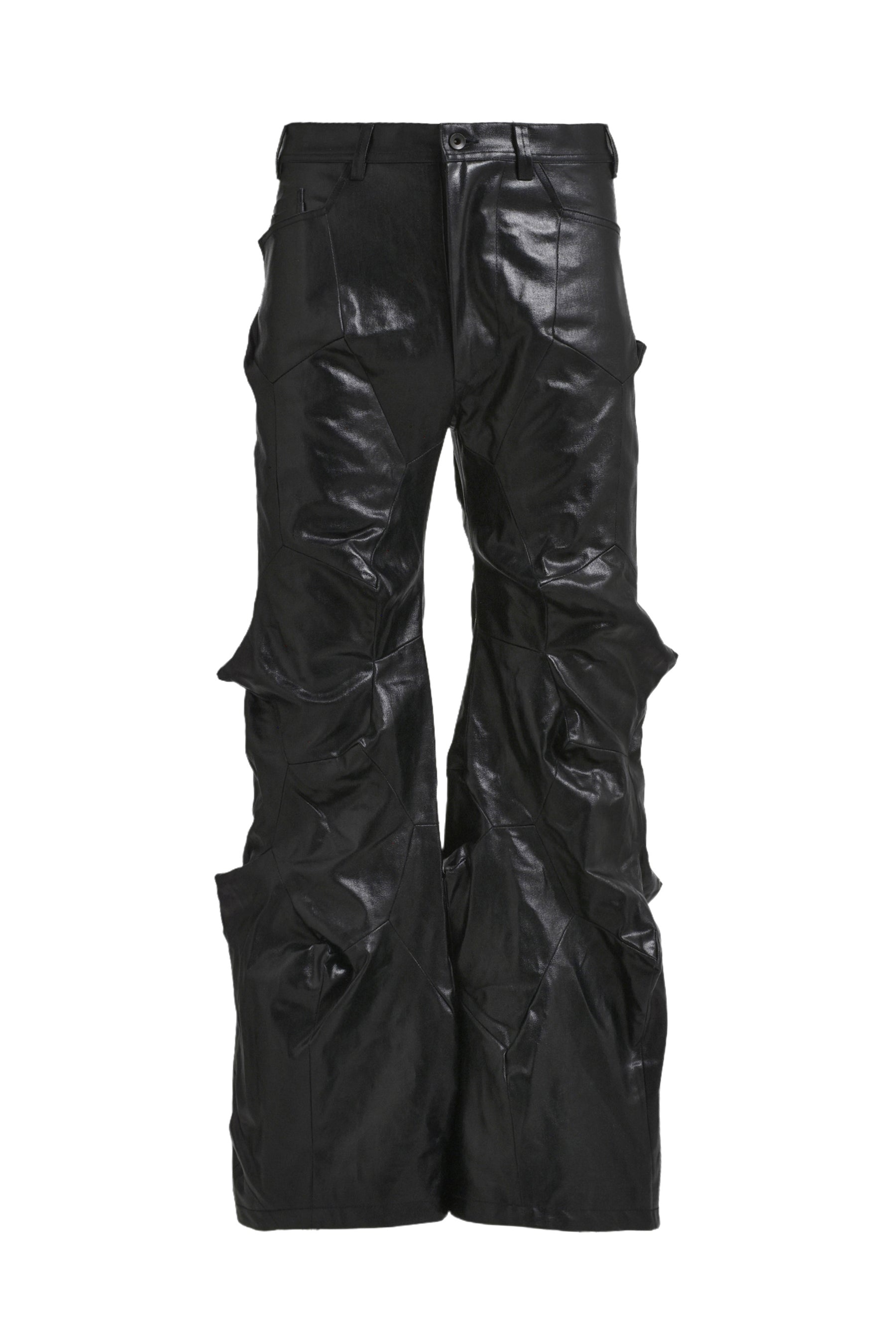 COATED WIDE DENIM TROUSER / BLK - 1