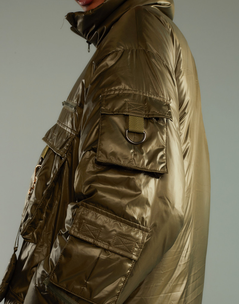 Cargo Pocket Puffer Coat 11