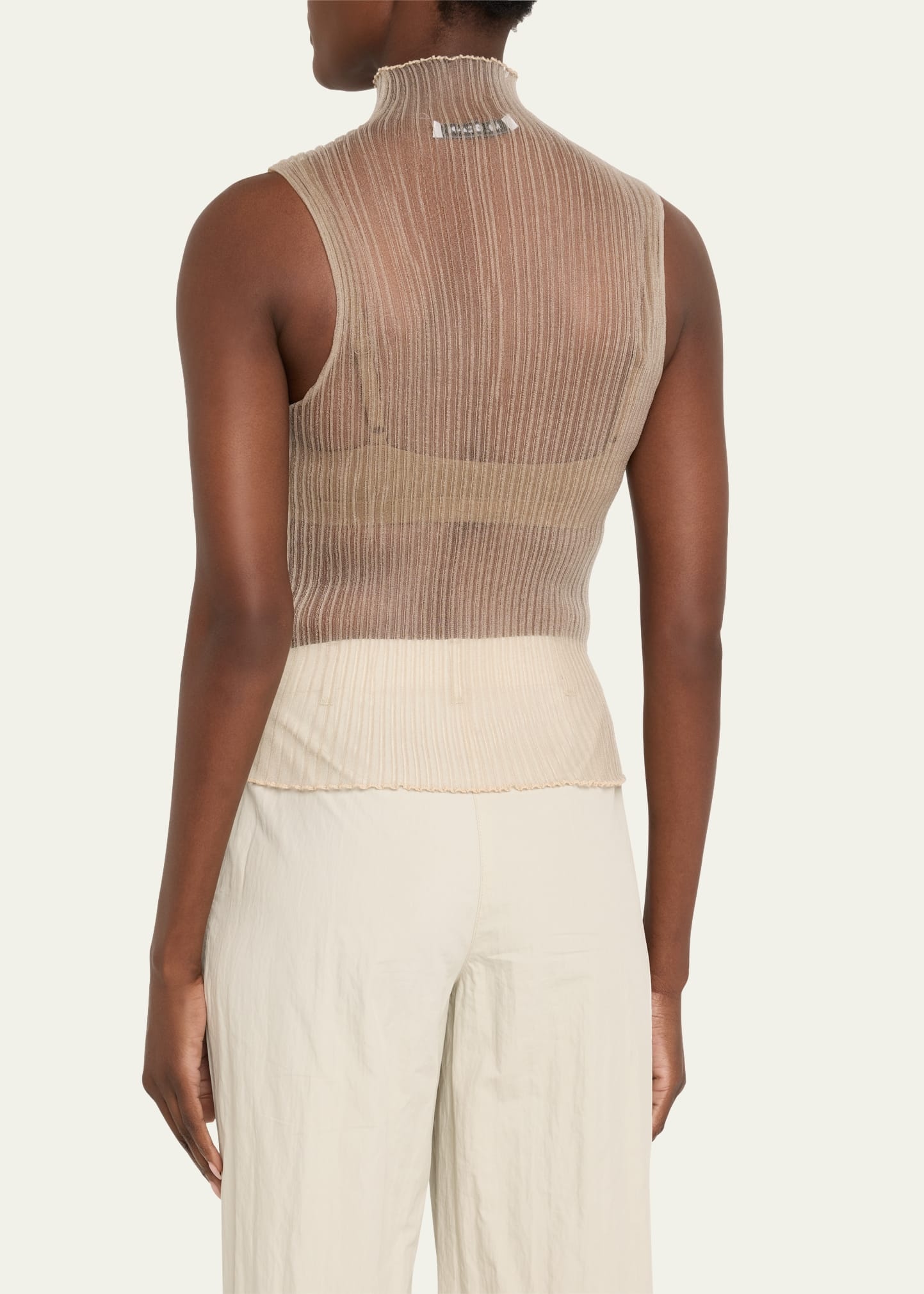 Sleeveless Modern Mist Sheer Turtleneck - 3