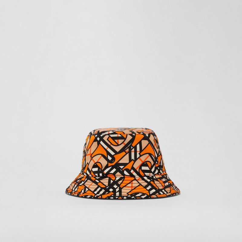 Monogram Print Nylon Bucket Hat 1