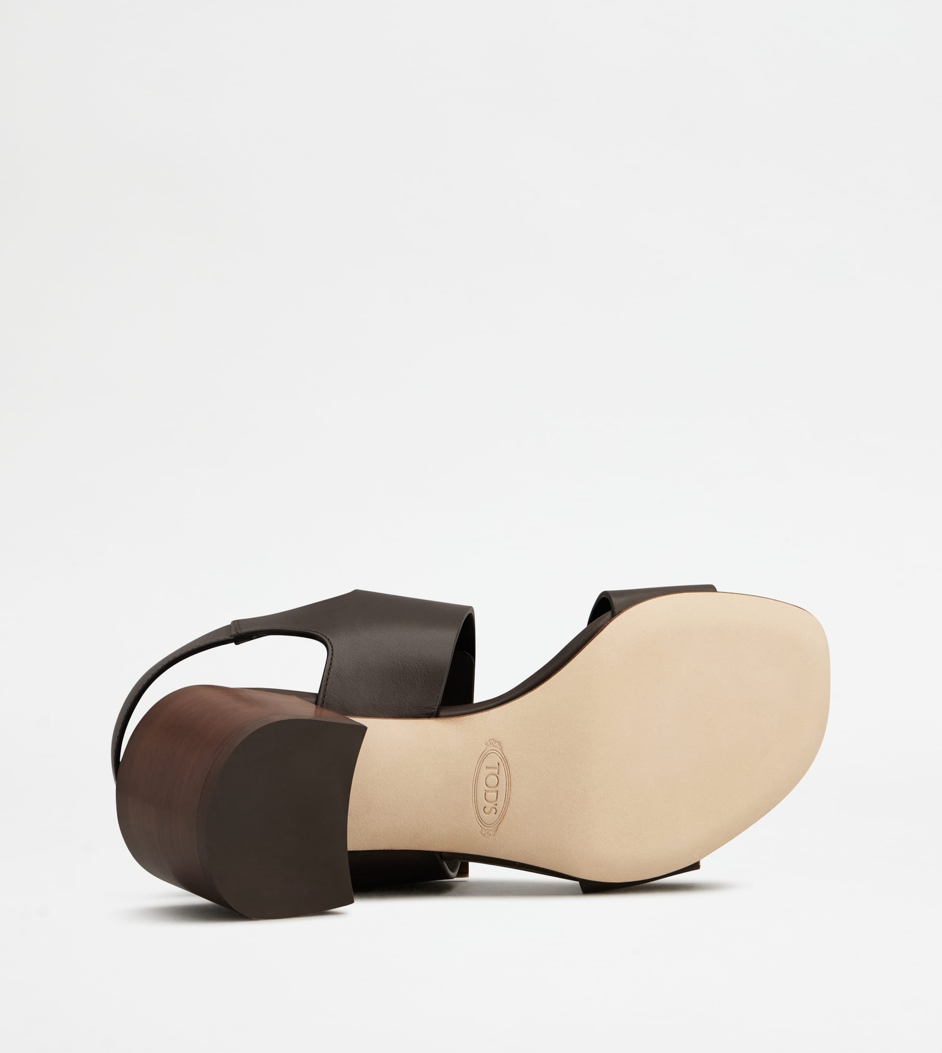 SANDALS IN LEATHER - BROWN - 4