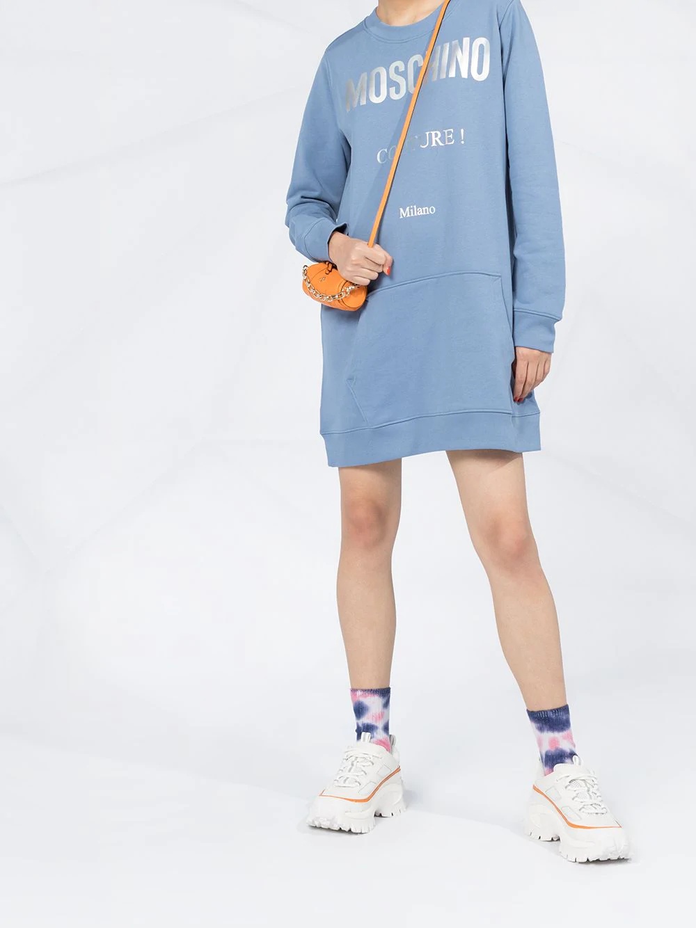 logo-print sweatshirt dress - 2