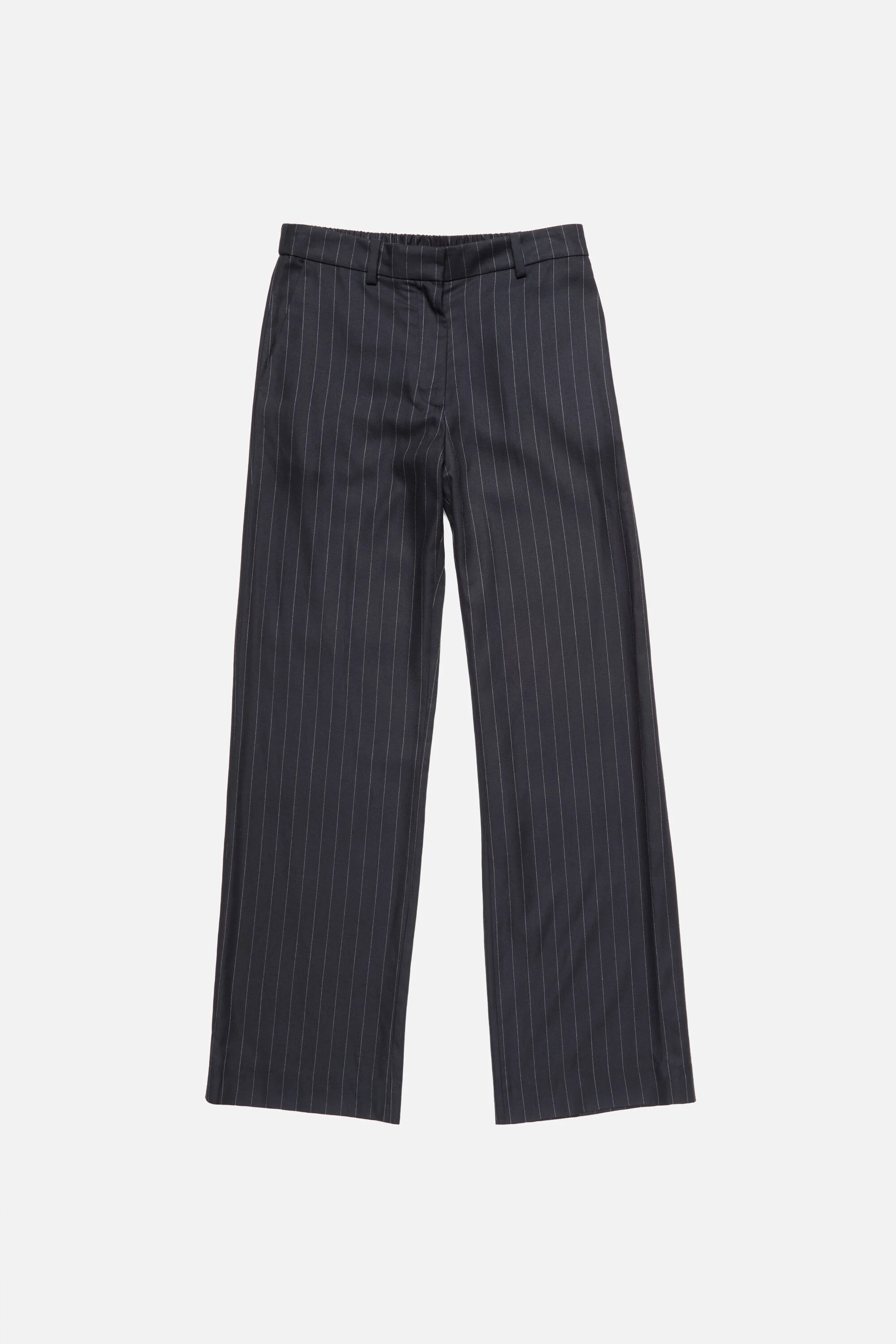 Pinstripe wool trousers - Navy blue - 1