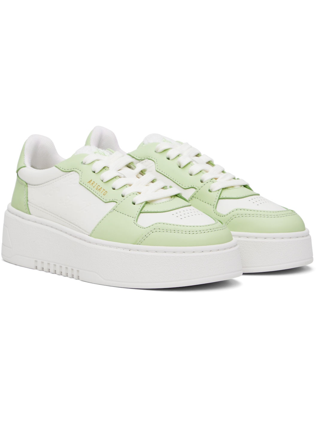 White & Green Orbit Neo Sneakers - 4