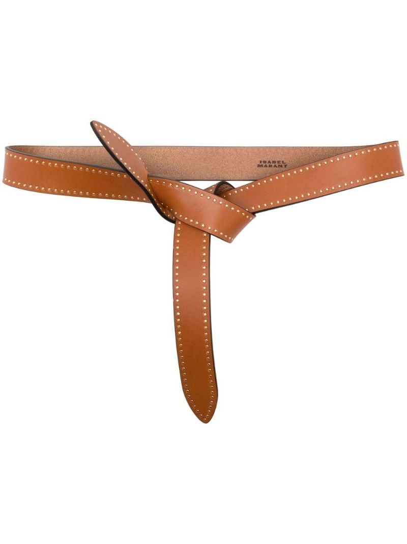 leather knot-detail belt - 1