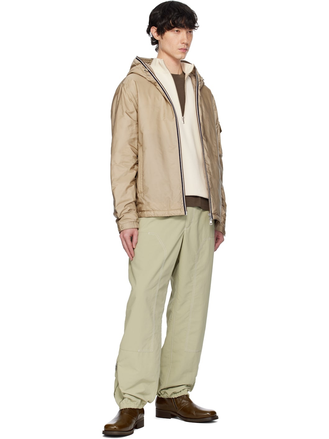 Beige Evettes Hooded Short Down Jacket - 5