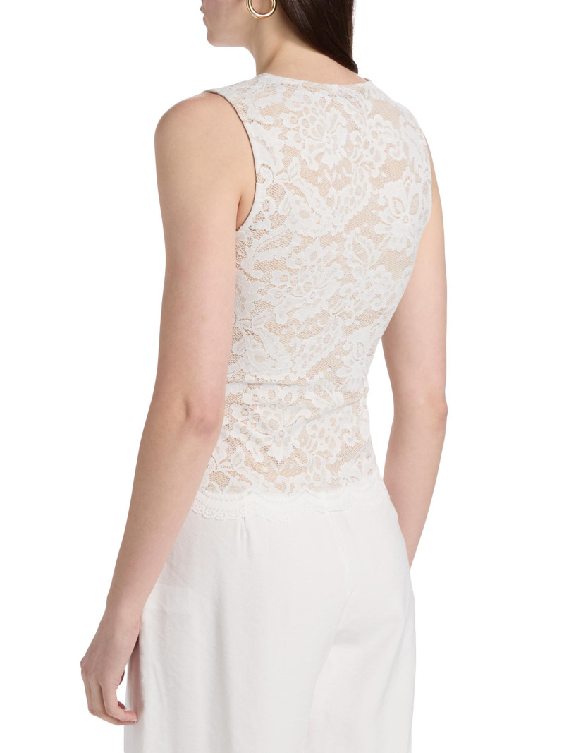 Women's Leila Floral Stretch-Lace Tank - White Beige 5